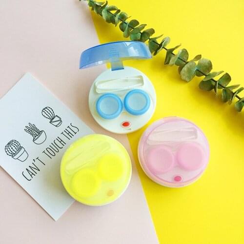 LIUSVENTINA Portable Cute Colorful Electric Automatic Contact Lens Case Washer Box Cleaner for Color Lenses Gift for Girls