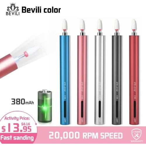 20000rpm Electric Nail Drill Machine Built-in 380mAh Battery Machine Portable Pedicure Nail Polisher Grinding Device Nail Tool