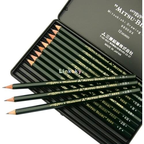Mitsubishi Pencil Pencil Set Uni 9800, 12pcs/22pcs Matured Micro Graphite Lead,for Basic Drafting Work and General Writing