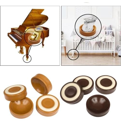 4pcs Non-Skid Furniture Gripper Cups Floor Protectors for Chair Bed Pianos Round Floor Protector Coasters