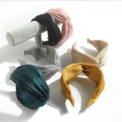 New Fashion Women Hairband Wide Side Solid Headband Casual Turban Autumn Adult Headwear Hair Accessories Wholesale
