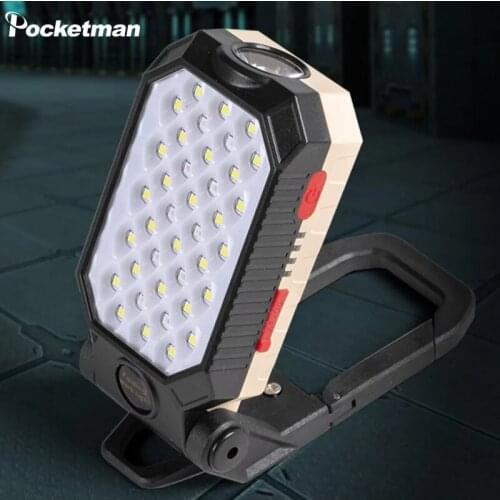 Portable COB Work Light USB Rechargeable LED Flashlight Waterproof Torch Camping Lantern Magnet Design with Power Display