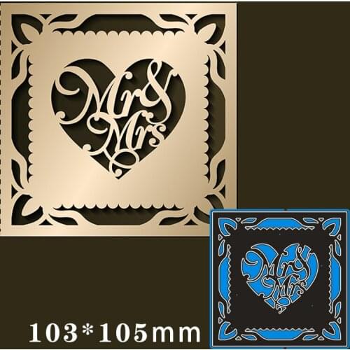 103*105mm Mr&Mrs LACE RECTANGLE Metal Cutting Dies and Stamps Stencil for DIY Scrapbooking Photo Album Embossing Paper Card