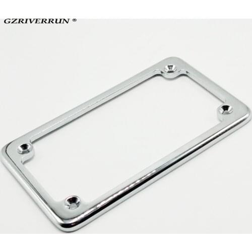 Free shipping 4"x7" Chrome Steel Motorcycle License Plate Frame For Honda Kawasaki Yamaha Suzuki Harley Davidson BMW BSA