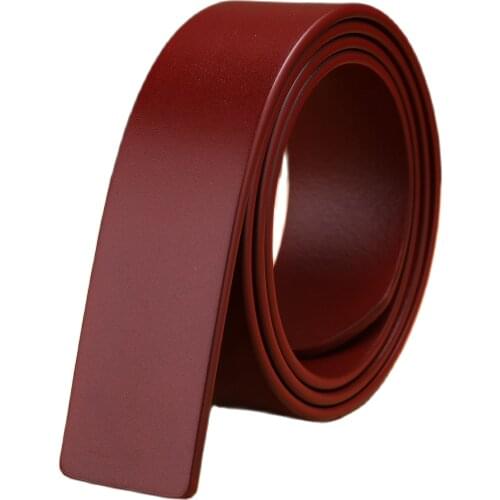 Leather belt without gold smooth buckle for mens belts luxury cowboys red black match famous brand buckle 38mm high quality 115