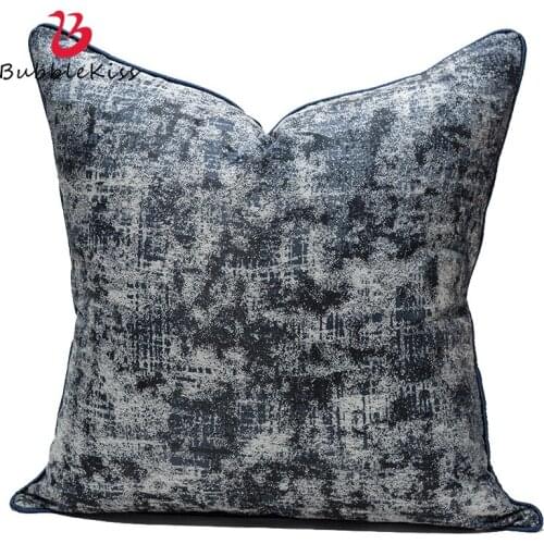 Bubble Kiss Luxury Cushion Cover For Living Room Sofa Car Decor Home Textile Square Pillow Cover Dark Blue Throw Pillowcase