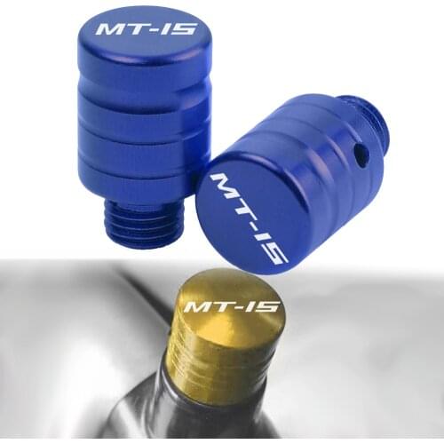 With MT15 Logo CNC Aluminum Mototcycle M10*1.25 Mirror Hole Plug Screw For Yamaha MT-15 mt 15 Mirror Hole Screws Accessories