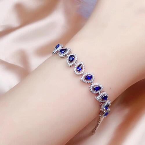 Sapphire Bracelet Natural And Real Sapphire Bracelet 925 sterling silver Fine jewelry Sapphire Bracelet
