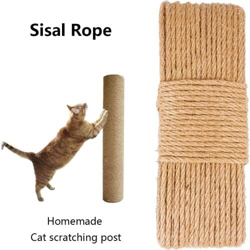 8mm Sisal Rope for Cat Tree Climbing Frame Diy Cat Scratching Post Toys Homemade Desk Legs Binding Rope for Cats Sharpen Claws
