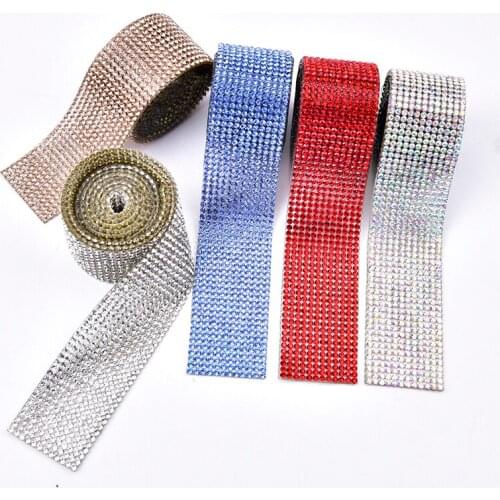 Glass Rhinestone Strips Wedding Trouser Belt Trim DIY Self Adhesive Diamond Sticker Decorative Clothes Applique Banding Trim