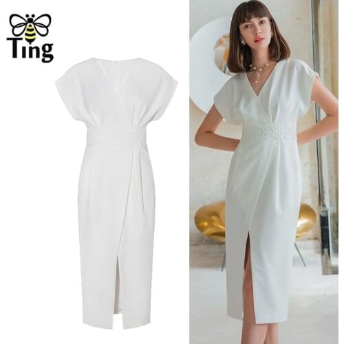 Tingfly Runway Designer Sexy White Color Vintage Elegant Party Night Dresses France Chic Retro Lady Dress Traf Elbise Bayan Za
