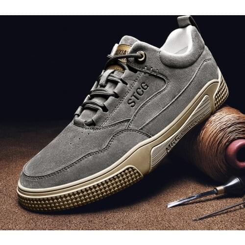 Genuine Leather Mens Luxury Sneakers Handmade Men Designer Shoes Lace Up Flats Boat Leather Casual Shoes for Men Canvas Shoes