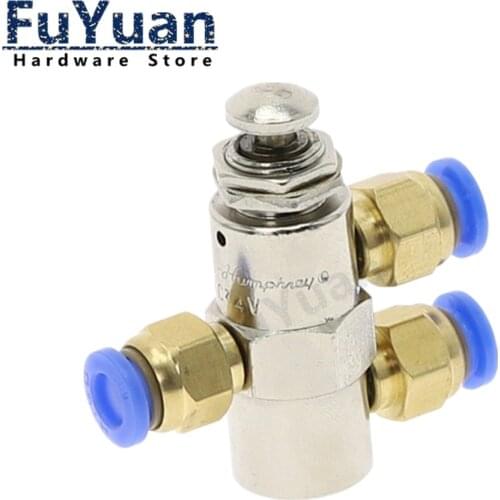 TV-4P Exhaust valve 2 Position 5 Way ON/OFF M5 Thread Push button Switch Air Pneumatic Mechanical Valve w Fiittings