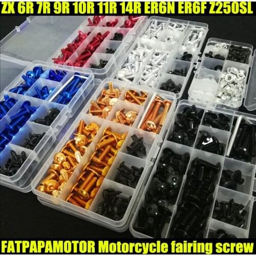 Universal Motorcycle Fairing Bolts Screw Moto Spring Bolts For KAWASAKI ZX 6R 7R 9R 10R 11R 14R ER6N ER6F Z250SL