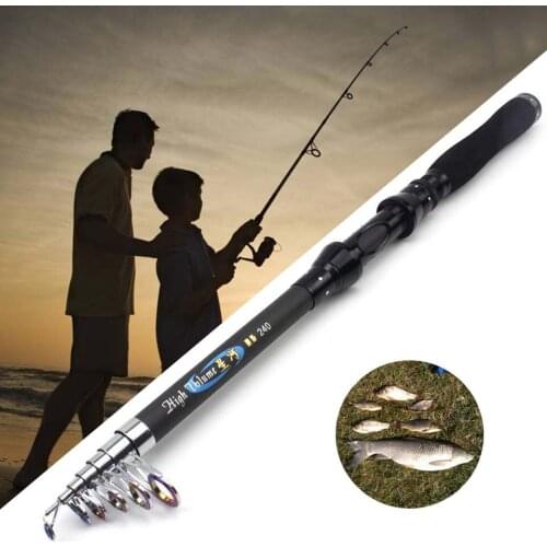 1.8m 2.1m 2.4m 2.7m 3.0m carbon fiber telescopic fishing rod surf rock Spinning Rod pesca agua salada Multifunction Travel pole
