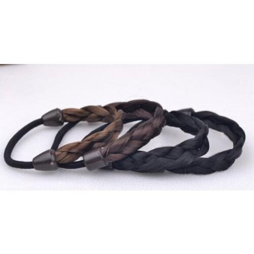 1 PCS Korean Headdress Wig Hair Loop, Leather Ring, Twisted Braid Hair Tie, Flower Tie Hair Tie, Simple Leather Tendon