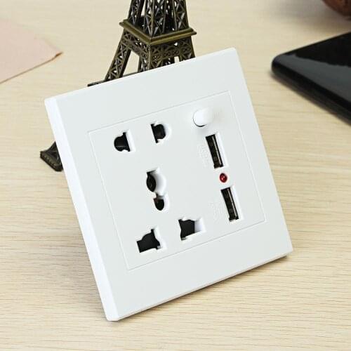 2.1A 110V-260V Dual USB Wall Socket Switch Charger AC/DC Power Adapter Plug Outlet Panel