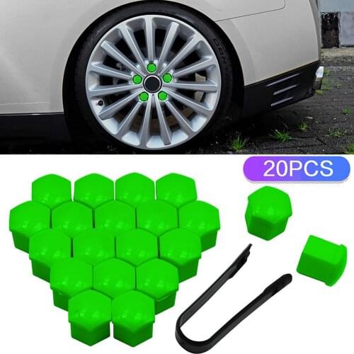 20PCS Wheel Nuts Covers Car Tyre Wheel Hub Covers 17 19 21mm Nut Caps Car Styling Dust Proof Exterior Decoration Protecting Cap