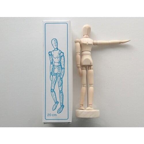 20cm comic carton sketch model puppet man joint wood doll