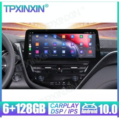 6+128G 12.3" Android 10.0 Carplay For Toyota Camry 2021+ Car GPS Navigation Auto Radio Multimedia Player Headunit Tape Recorder
