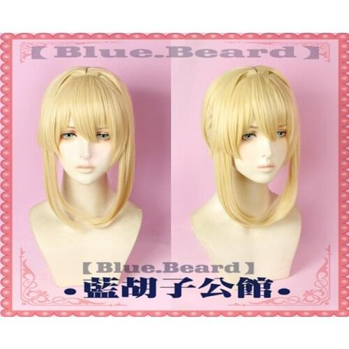 Anime Violet Evergarden Wig Cosplay Up-do Hair Halloween Role play Blonde Styled Costume Wig + Wig Cap