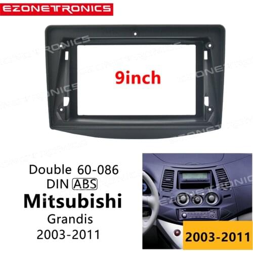 2Din Car DVD Frame Audio Fitting Adaptor Dash Trim Kits Facia Panel 9inch For Mitsubishi Grandis 03-11 Double Din Radio Player