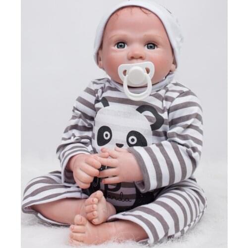 Bebe 22" soft Body silicone reborn dolls Toy handmade NewBorn Baby girl boy Birthday Gift To Child Bedtime Toy bonecas
