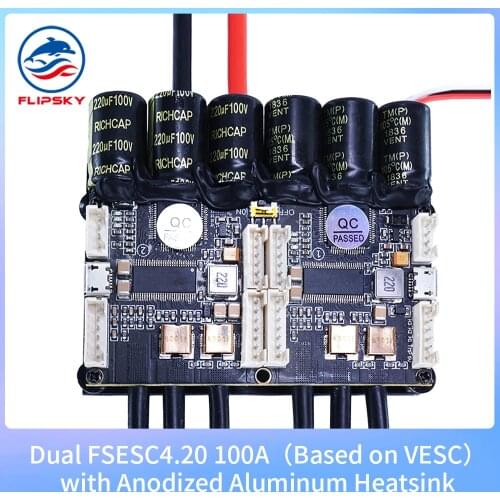 Brushless ESC Dual FSESC4.20 100A (Based on VESC ) with Anodized Aluminum Heatsink RC ESC Accessories Electric speed controller