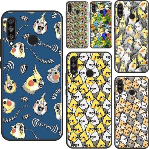 Cartoon Cockatiel Collage For Huawei P30 Lite P40 P20 Pro Nova 5T P Smart 2019 Case For Honor 10X Lite 9X 8X 10i