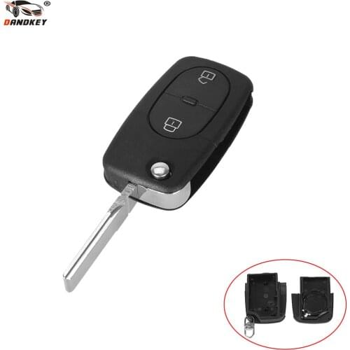 DANDKEY 2 BUTTONS FOLDING FLIP REMOTE KEY BLANK FOB CASE SHELL PAD For Audi A2 A3 A4 A6 A8 TT With HU66 Blade