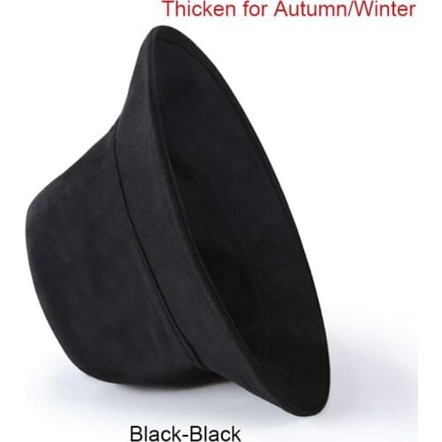 Double Sized Brand 2021 Autumn Winter Keep Warm Panama Hat Mens Outdoor Street Fashion Thick Hats Male Large Bucket Hat Caps