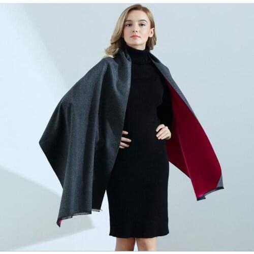 Double-face Women Cashmere Pashmina Solid Shawls and Scarves Thicken Warm Wrap Winter Woman Scarf Thick Blanket Hot Design