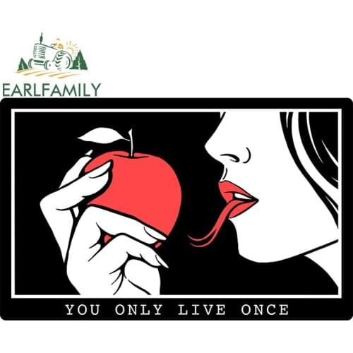 EARLFAMILY 13cm x 8.4cm for You Only Live Once Car Stickers Vinyl Decals Car Accessories Personality Skateboard Decoration