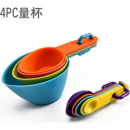 Baking tools DIY cake baking powder spoon with graduated 4 piece plastic colored measuring spoon