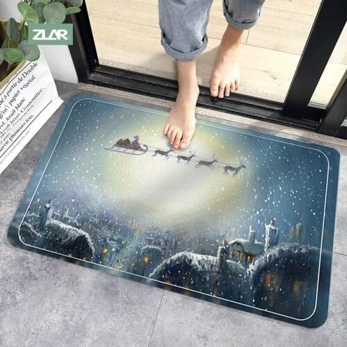 Christmas Decoration Floor Mat for Kitchen Bathroom Absorbent Non-slip Floor Mats Home Entrance Carpets Ornaments Navidad Xmas