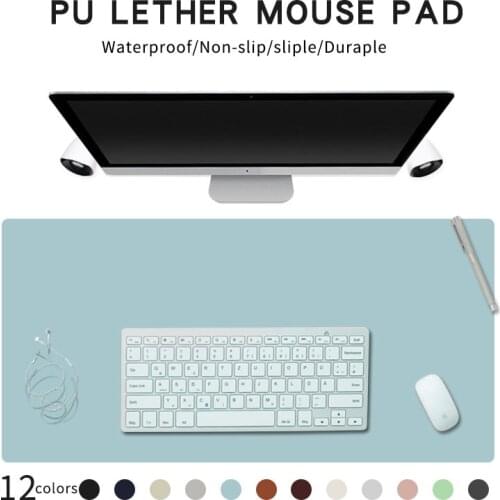 Mouse Pad Gamer Desk Mat Portable Large Waterproof PU Leather Suede Computer Mousepad Keyboard Table Cover