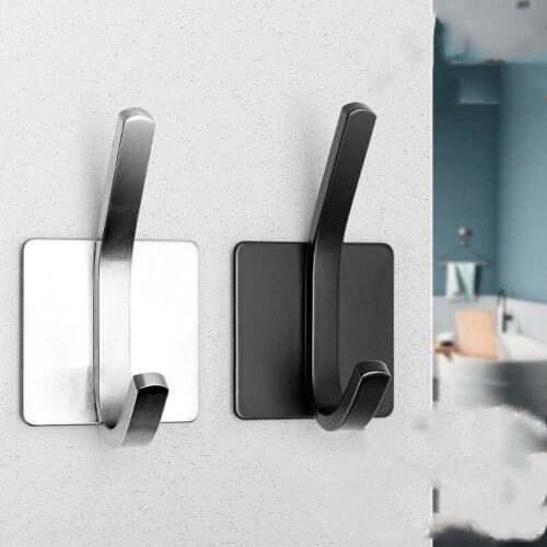 3M Sticker Adhesive Stainless Steel Wall Mount Holder Hook 1pc Door Clothes Coat Hat Hanger Hanger Towel Clothes Robe Rack