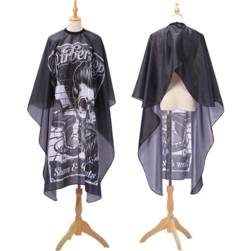 Fashion Haircut Hairdress Barber Cloth Skull Pattern Apron Polyester Cape Hair Styling Design Supplies Salon Barber Gown TSLM1