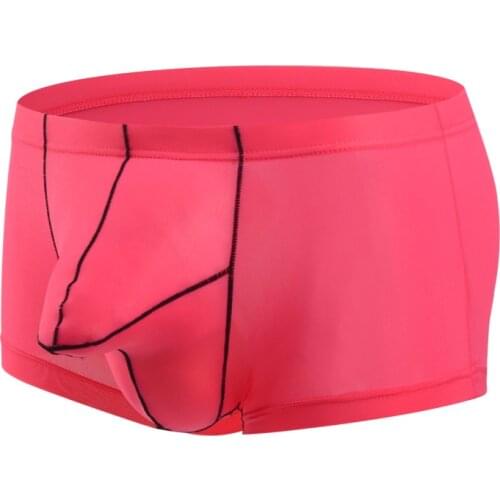 Men Boxer Shorts Elephant Nose Bugle Pouch Underwear Ultra-thin Ice Silk Panties Calzoncillo Hombre Boxershorts Slip Trunks