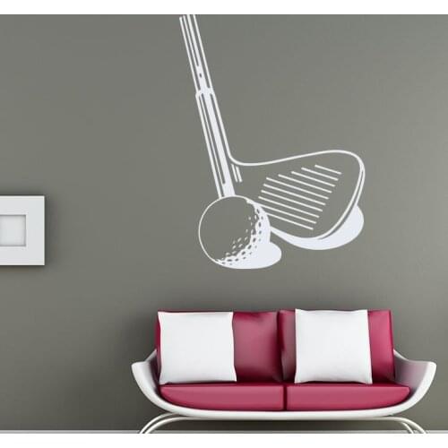 Golf Club Wall Decal Team Training Style Wall Decoration Golf Ball Wall Art Mural Sports Equipment Design Wall Stickers AY1787