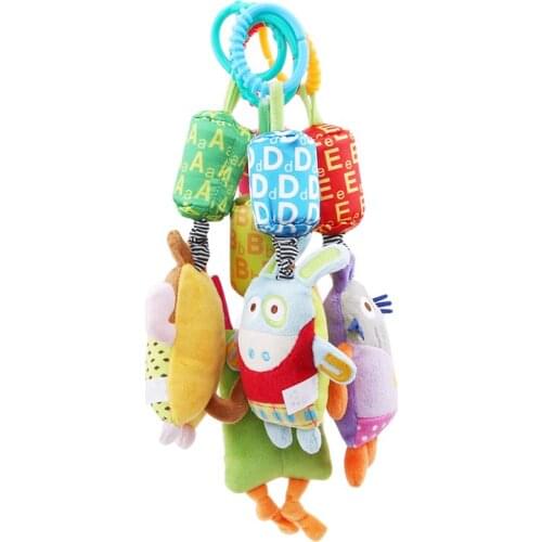 New Letter Pattern Baby Bed Crib Car Hanging Stroller Toys Developmental Rattles Toys Spiral Plush Appease Tools Baby Teether