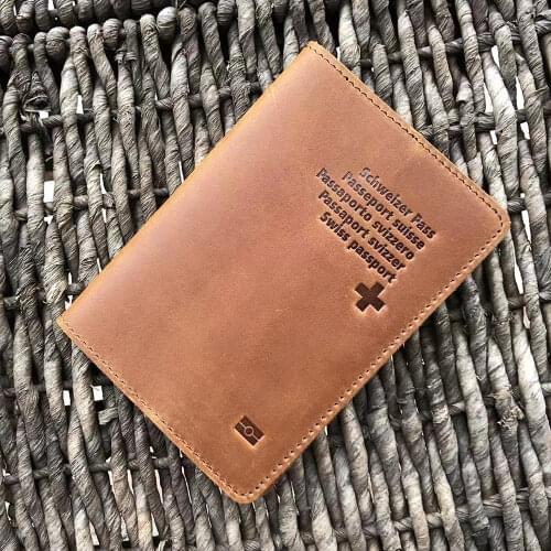 Real Leather Swiss Passport Cover Genuine Leather Switzerland Travel Passport Holder Full Grain Leather Passport