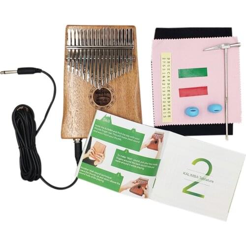 Kalimba Mbira Thumb Finger Piano Portable 17 Keys Solid Wood Rechargeable Musical Instrument Gift for Music Lovers Beginners