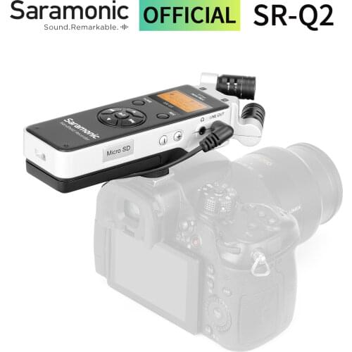 Saramonic SR-Q2 Handheld Stereo Audio Recorder with Built-in Stereo X/Y Microphone & LCD Display for Video Filmmaking Podcast