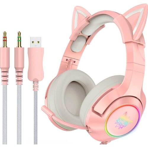 ONIKUMA K9 USB Wired Gaming Headset Virtual 7.1 Surround Sound Headphone Noise Canceling E-Sports Earphone w/ Mic RGB LED Light