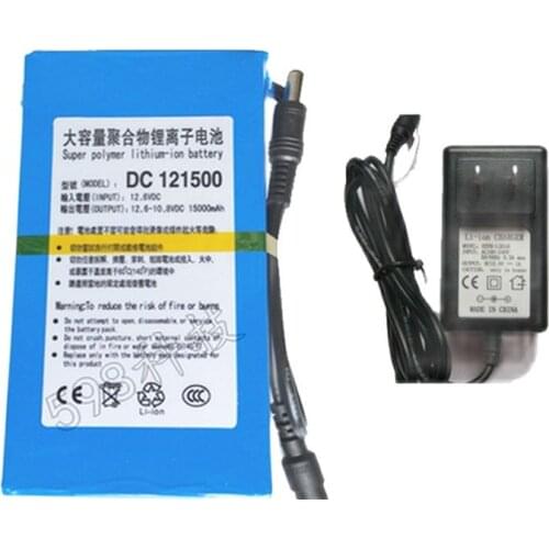 Real 15000 Mah 5A current discharge,DC 12V battery pack lithium polymer battery pack battery,li-ion polymer battery 1A charger