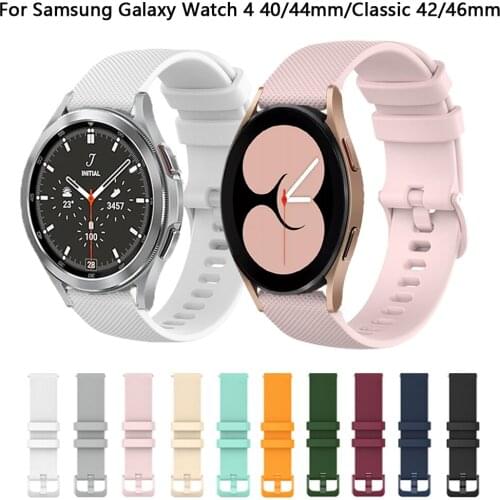 20mm Silicone Strap For Samsung Galaxy Watch 4 40 44mm Classic 42 46mm Bands Galaxy Watch Active 2 40 44mm Straps Bracelet Band