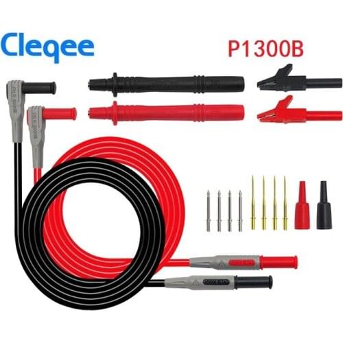 Cleqee P1300B P1300C 12-in-1 Super Multimeter Probe Replaceable Probe Clamp Multi Meter Test Lead kits + Alligator Clips