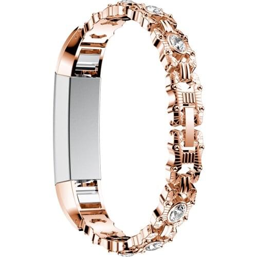 Special Stainless Steel Watchband For Fit bit alta hr Replacment Band Rose Gold Set Crystal Wristband Smart Bracelet Accessories
