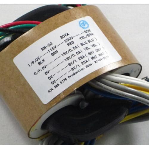 220V/115v 30W R-Core Transformer for preamp 6V*2 15V*2